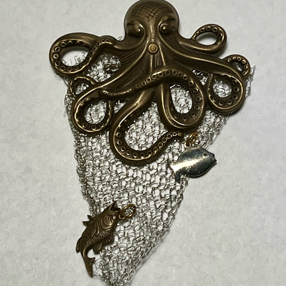 Octopus Brooch by Jan Michaels (SF) Bronze. - Picture 1 of 6